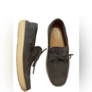 TOD'S Laccetto Marlin Hyannisport Boat Shoe Blue Gray Sz 6.5
